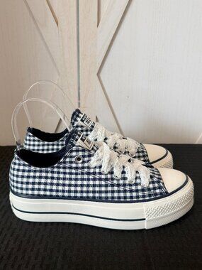 Converse Chuck Taylor All Star Lift Ox Gingham Platform Women’s Size 7